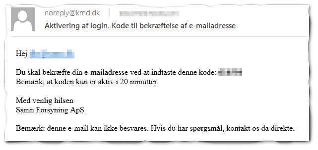 Illustration over hvordan man opretter sig på minforsyning efter mail